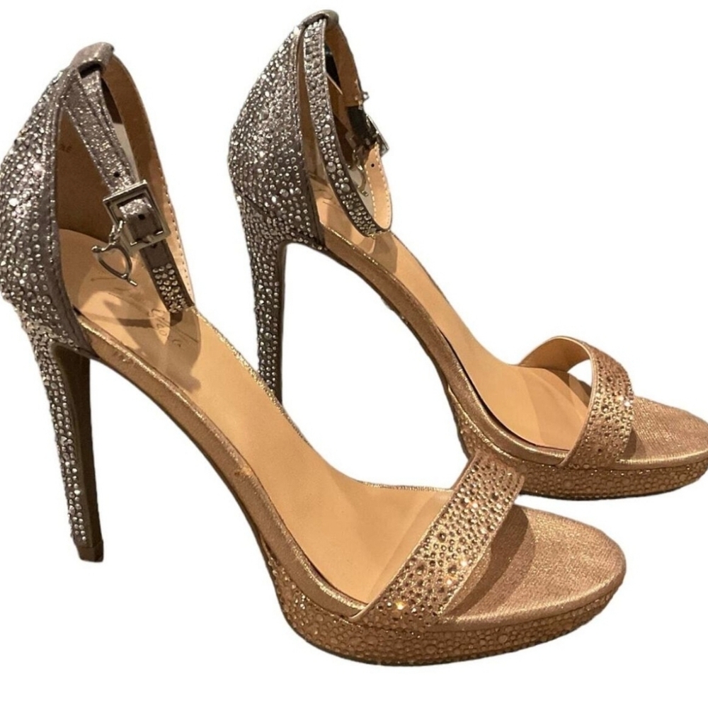 Thalia Sodi Two-tone Rose Gold and Charcoal Lissy Embellished Stiletto